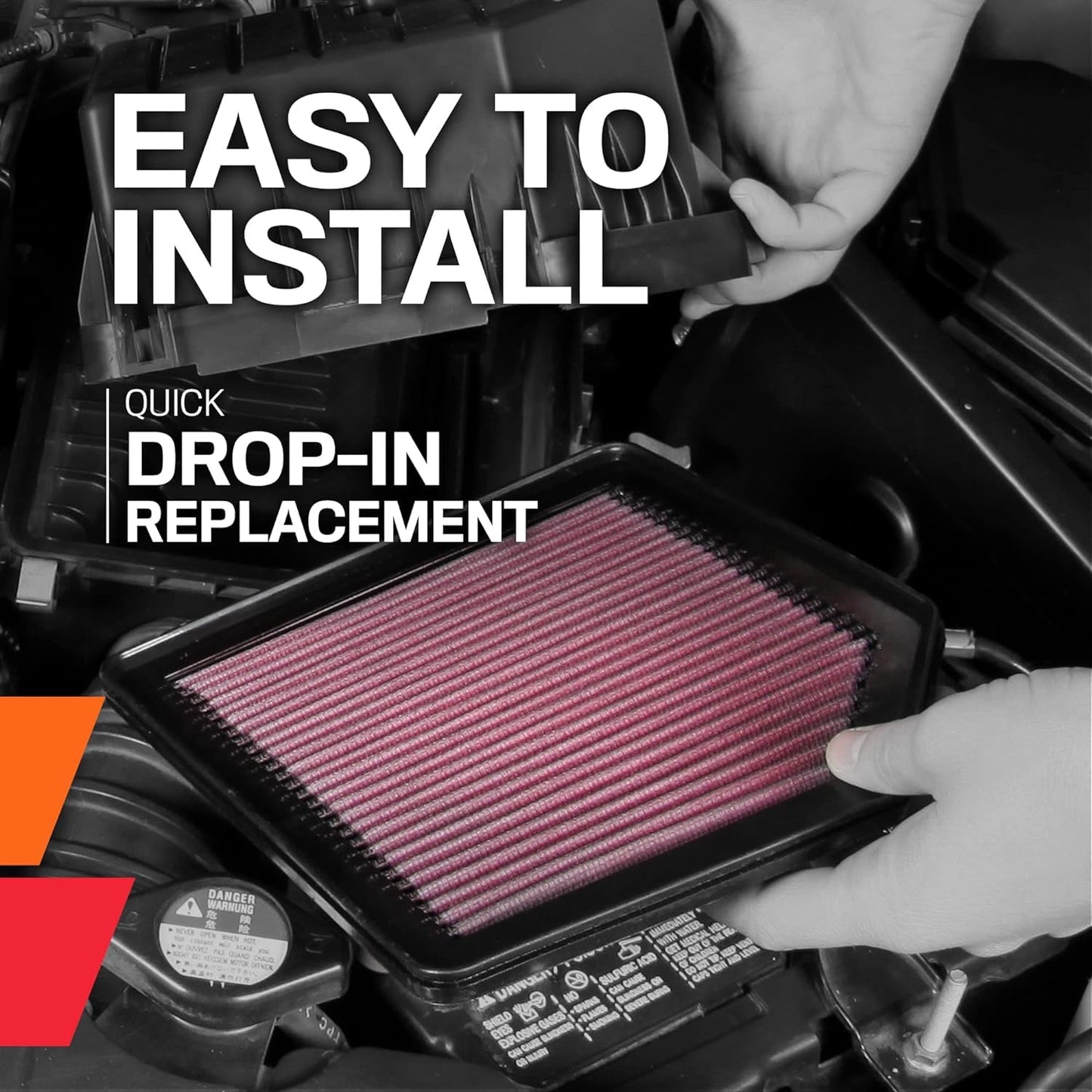 K&N Engine Air Filter: Reusable, Clean Every 75,000 Miles, Washable, Premium, Replacement Car Air Filter: Compatible 2000-2008 CHRYSLER/DODGE (Voyager III, Town & Country Van, Grand, Caravan), 33-2206