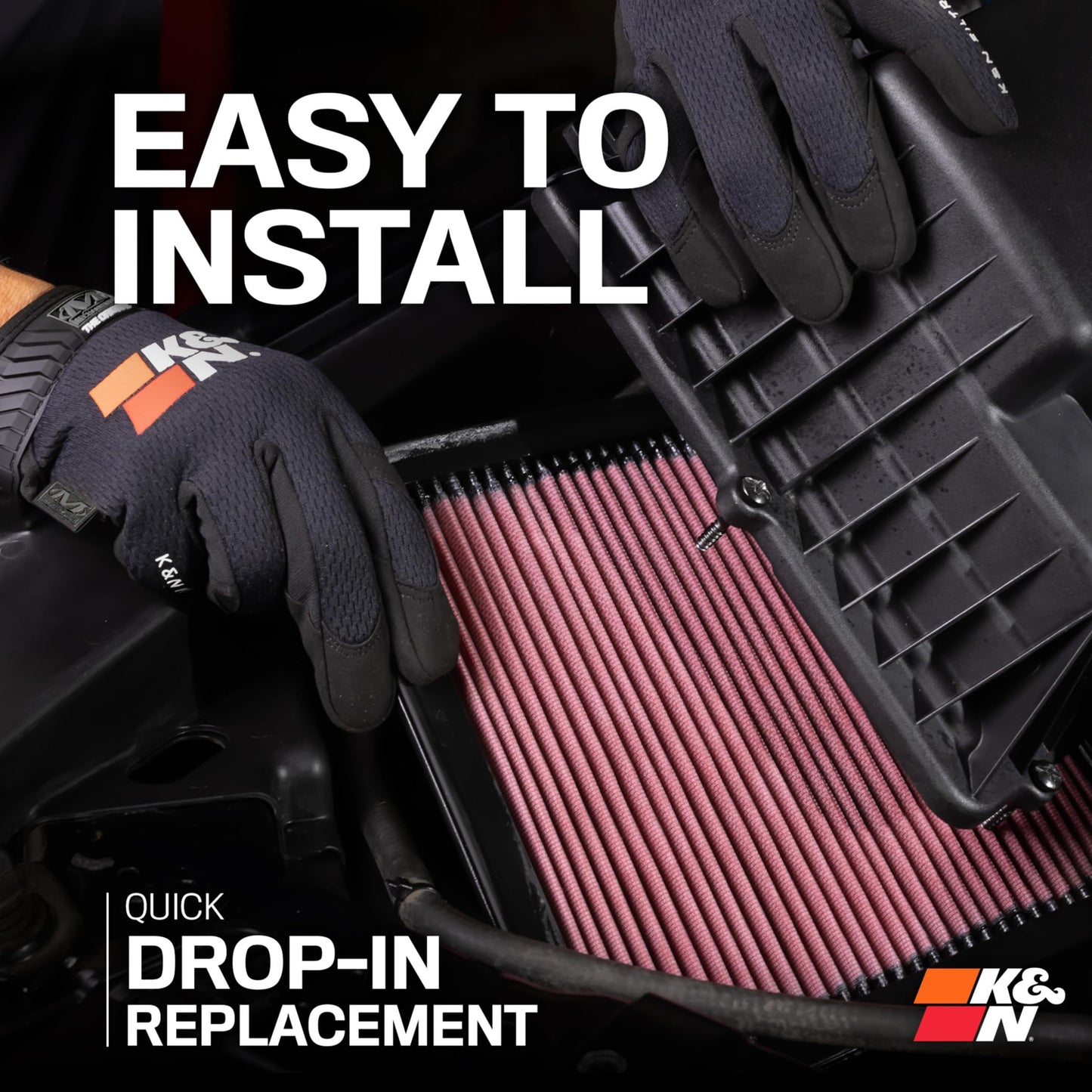 K&N High-Flow Original Lifetime Engine Air Filter: Increase Power: Premium, Washable: Compatible with 2005-2015 HONDA: Odyssey, Pilot, 33-2309