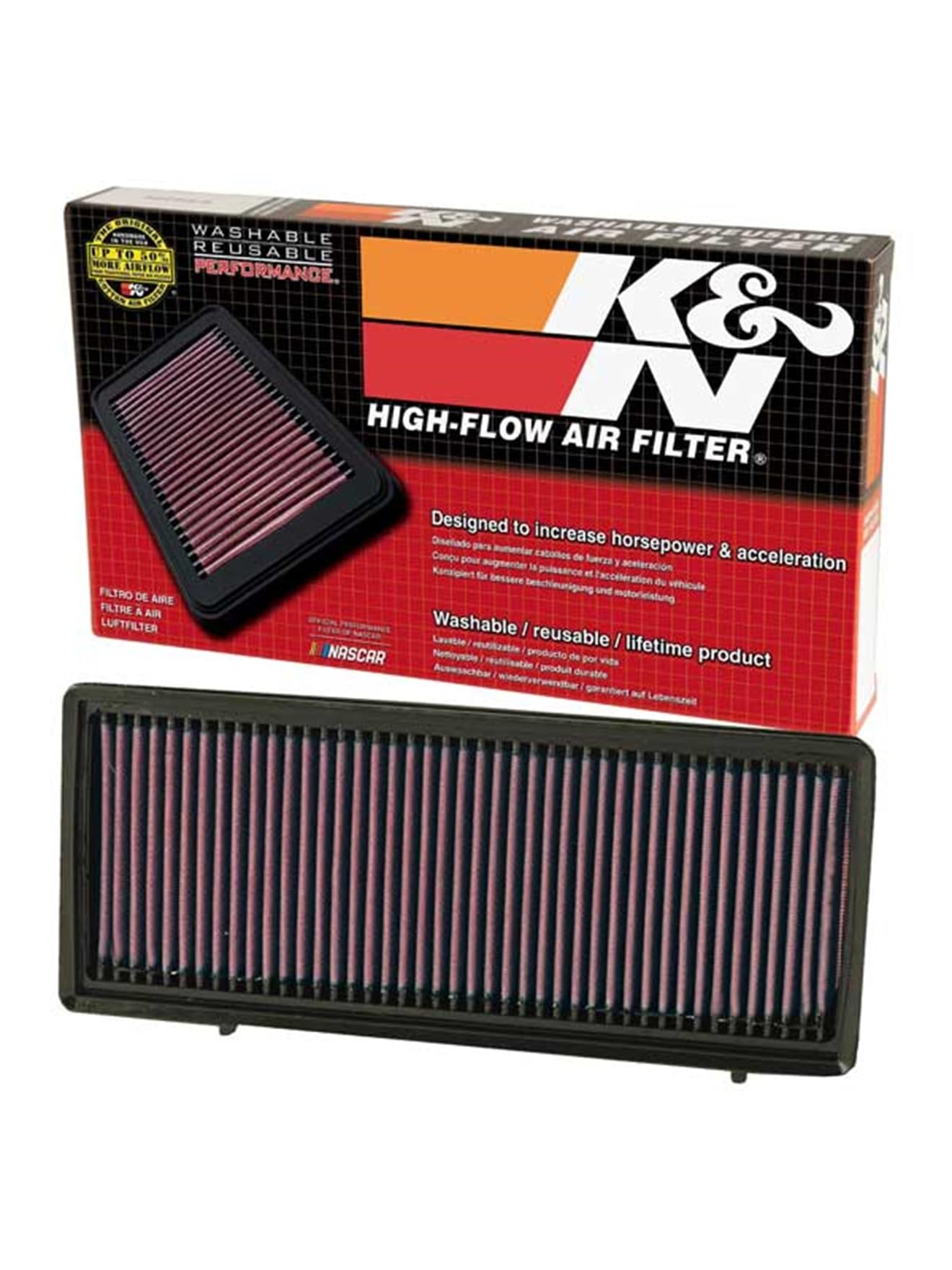 K&N Engine Air Filter: Reusable, Clean Every 75,000 Miles, Washable, Premium, Replacement Car Air Filter: Compatible with 2007-2014 Nissan (Murano, Altima, Altime Coupe, Altima Hybrid), 33-2374