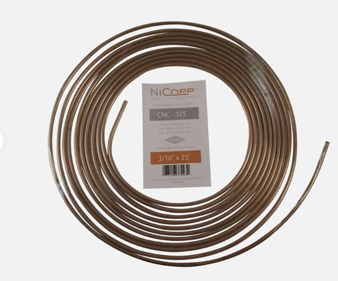 3/16'' x 25 NiCopp Tubing Nickel Copper Alloy Coil - Brake, Fuel, Transmission Li
