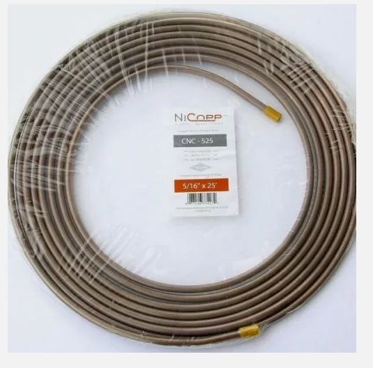 AGS CNC-525 Fuel Line Coil 25 Length 5/16 Inch Diameter Nickel Copper Iron