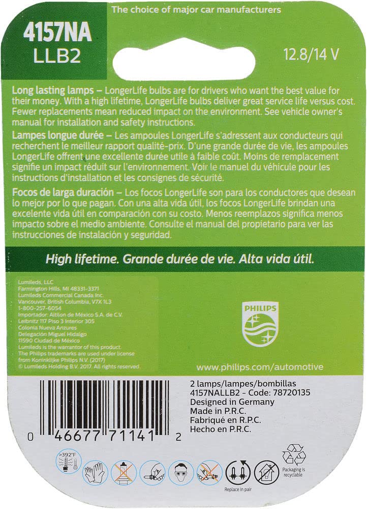 Philips 4157NALLB2 Long Life 4157NALL 12.8/14V 24/2.2CP