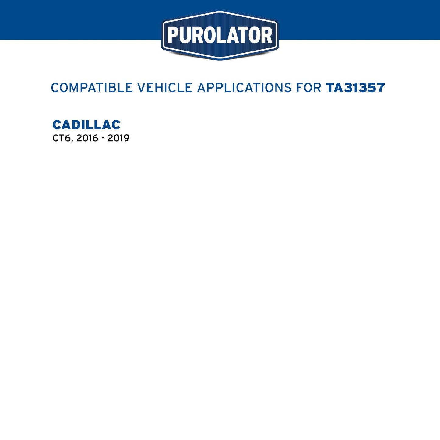 Purolator TA31357 PurolatorTECH Air Filter Compatible With 2016-2019 Cadillac CT6