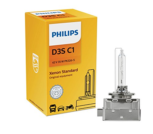 Philips Automotive Lighting D3S Authentic Xenon HID Headlight Bulb with 4200K Intense White Light, Fits Select High Beam and Low Beam Positions, 1 Pack
