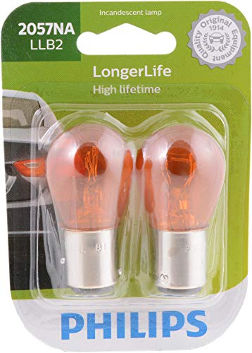 Philips Automotive Lighting 2057NA LongerLife Miniature Bulb, 2 Pack, (2057NALLB2)