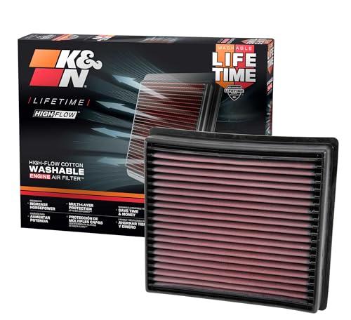 K&N High-Flow Original Lifetime Engine Air Filter: Increase Power & Towing, Washable, Premium, Replacement Air Filter: Compatible with 2013-2019 Dodge Ram Truck (2500, 3500, 4500, 5500), 33-5005