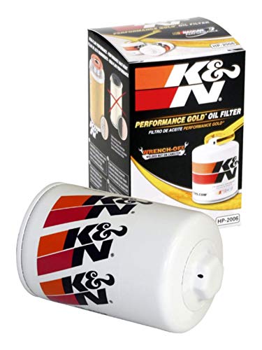K&N Premium Oil Filter: 20,000 Mile Engine Protection with Wrench Off Nut: Compatible with Select CHEVROLET/GMC/BUICK/CADILLAC Vehicle Models (See Product Description for Select Models), HP-2006