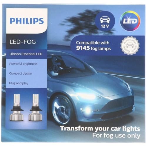Philips Automotive Lighting 9145 Ultinon Essential LED Fog Lights, 2 Pack