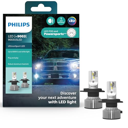 Philips UltinonSport 9003 LED Bulb for Fog Light and Powersports Headlights, 2 Pack