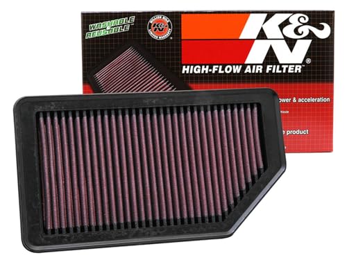 K&N High-Flow Original Lifetime Engine Air Filter: Increase Power & Acceleration, Washable, Replacement Car Air Filter: Compatible with 2011-2019 Kia/Hyundai (Soul, Rio, Accent, Veloster), 33-2472