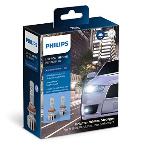 Philips Automotive Lighting H8/H16 X-tremeUltinon LED Fog Bulb, Pack of 2