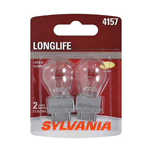 SYLVANIA - 4157 Long Life Miniature - Bulb, Ideal for Daytime Running Lights (DRL) and Back-Up/Reverse Lights (Contains 2 Bulbs)