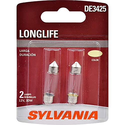 SYLVANIA - DE3425 Long Life Miniature - Bulb, Ideal for Interior Lighting - Map, Dome and License Plate (Contains 2 Bulbs)