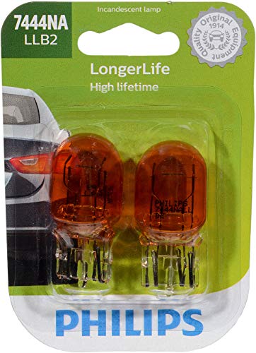 Philips Automotive Lighting 7444NA LongerLife Miniature Bulb, 2 Pack