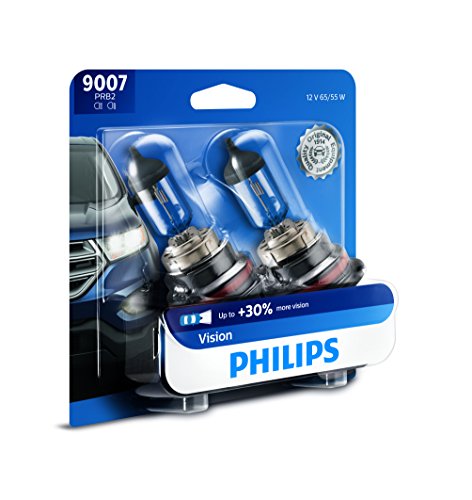 Philips Automotive Lighting 9007 Vision Upgrade Automotive Replacement Headlight Bulb with up to 30% More Vision, Fits Select High Beam, Low Beam, or Fog Positions (Pack of 2)
