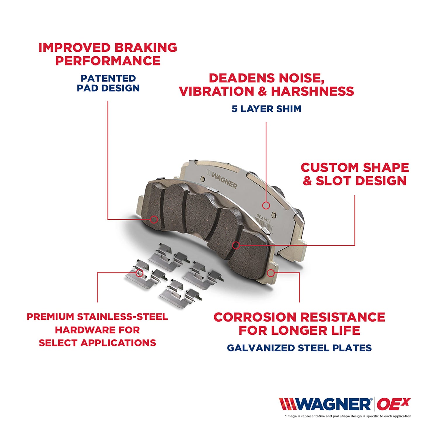 Wagner Brake OEX OEX996 Disc Brake Pad Set Premium Ceramic