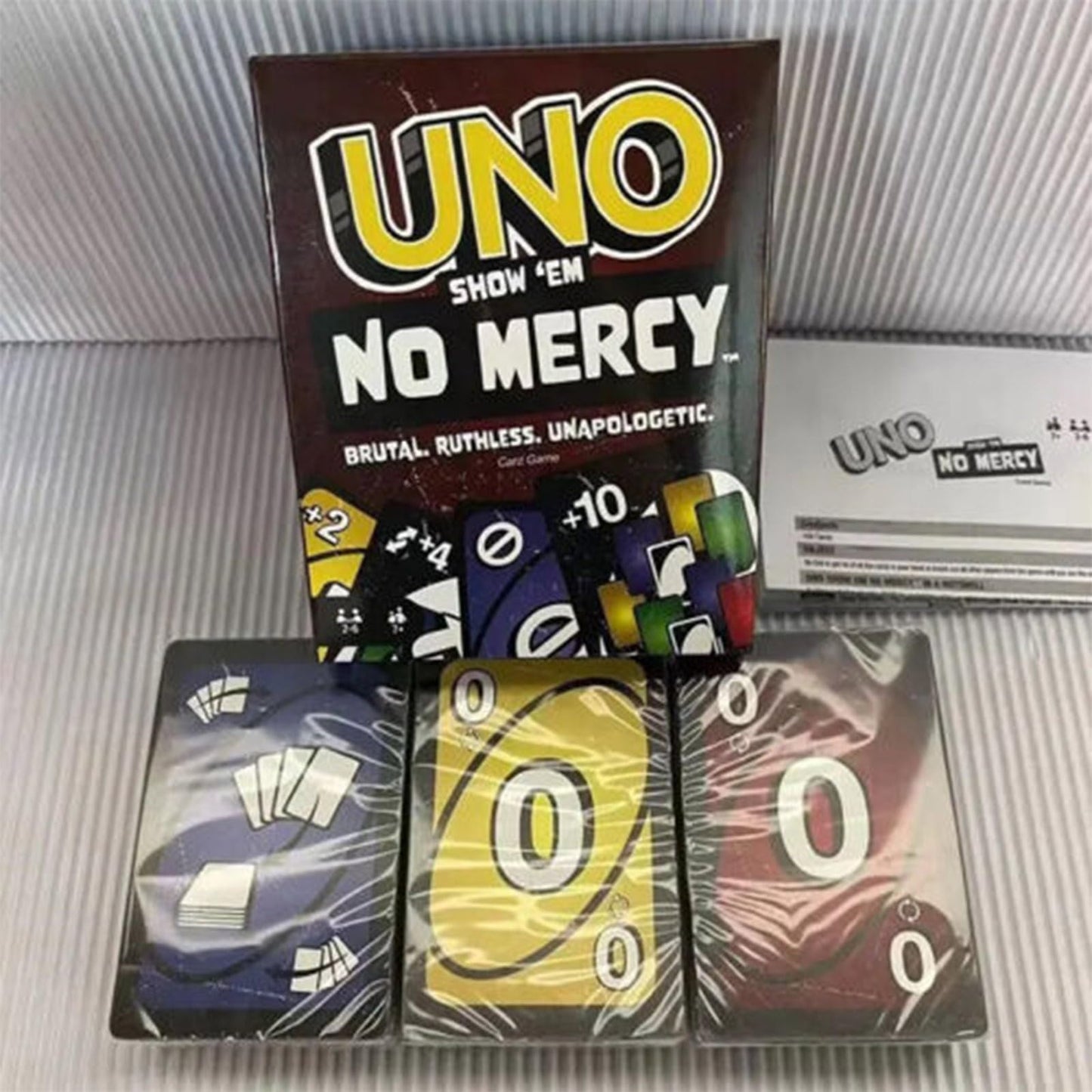 BOSSETY Uno No Mercy Family Card Game with 56 Extra Cards, Special Rules, Redoutable Action Cards, Harsher Penalties, Children's Toy, Ages 4 and Above, HWV18