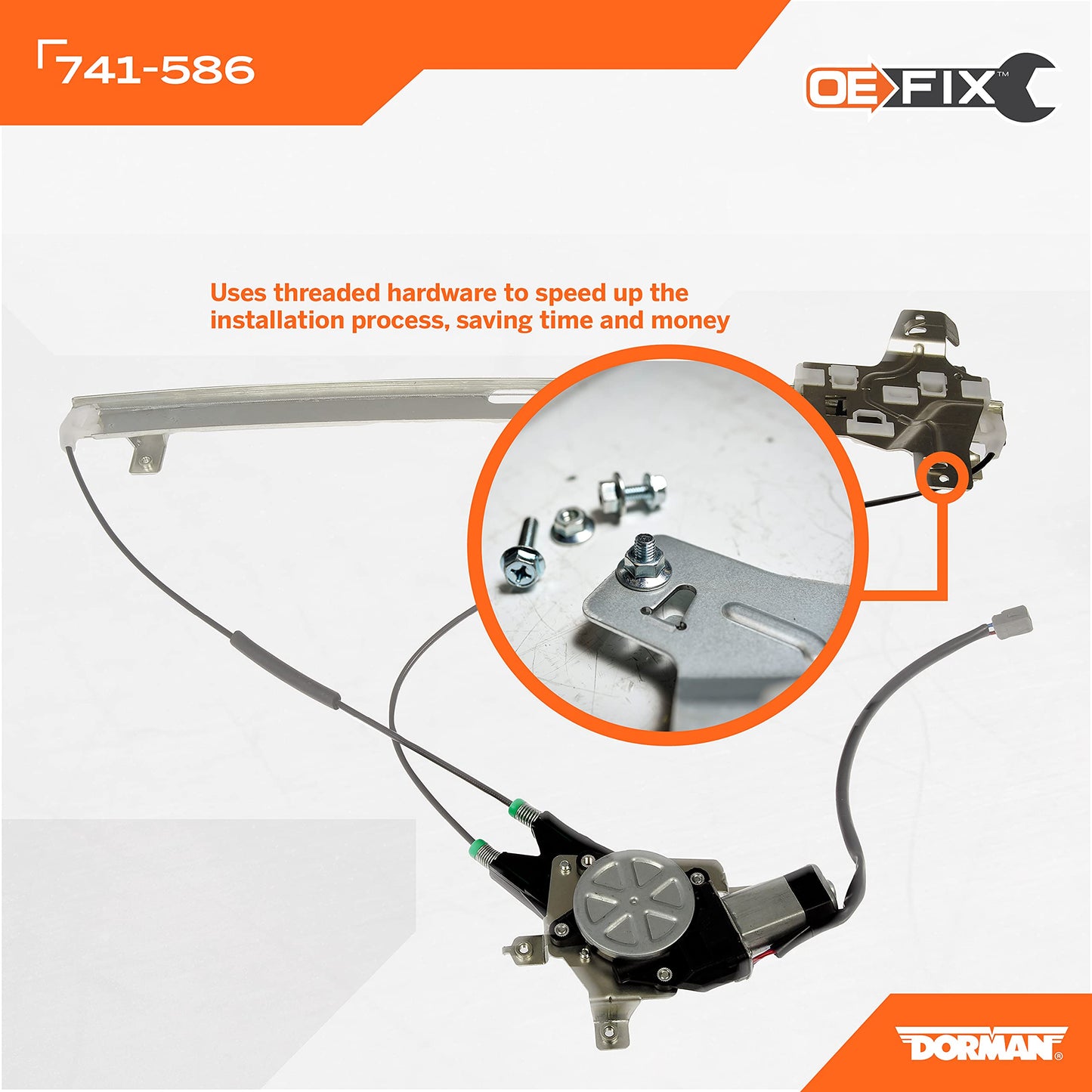 Dorman 741-586 Front Driver Side Power Window Regulator And Motor Assembly Compatible with Select Ford Models (OE FIX)