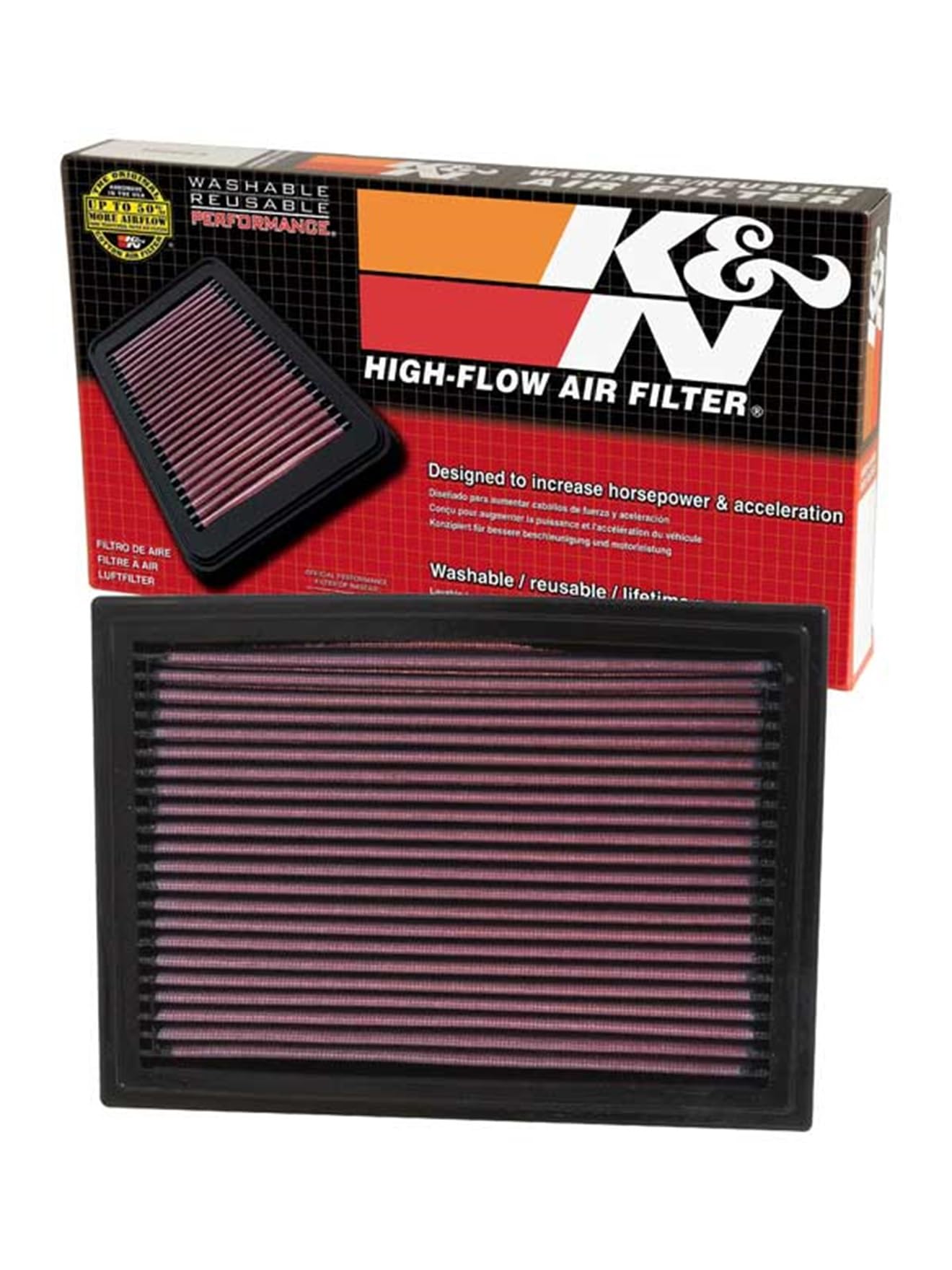 K&N Engine Air Filter: Reusable, Clean Every 75,000 Miles, Washable, Premium, Replacement Car Air Filter: Compatible with 2000-2012 Ford/Mazda/Mercury (Escape, Maverick, Tribute, Mariner), 33-2187