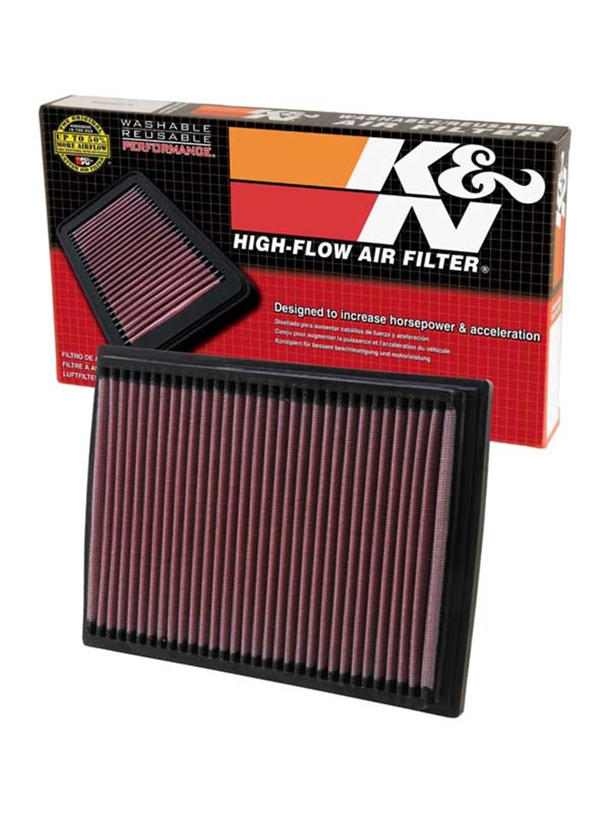 K&N Engine Air Filter: Reusable, Clean Every 75,000 Miles, Washable, Replacement Car Air Filter: Compatible 2000-2014 HYUNDAI/KIA/ZHONGHUA/JAC (Tucson, Tiburon, Elantra, other select models), 33-2201