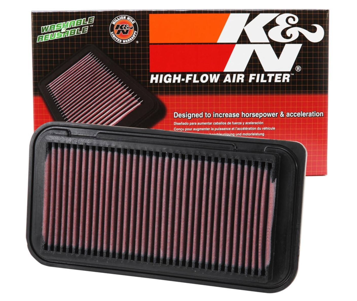 K&N High-Flow Original Lifetime Engine Air Filter: Increase Power: Premium, Washable: Compatible with 2000-2010 Lotus/Pontiac/Scion/Toyota: (See Product Description for Select Models) 33-2252