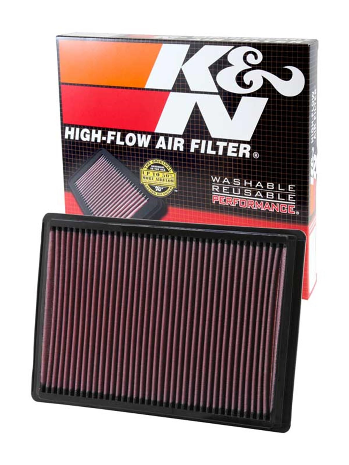 K&N Engine Air Filter: Increase Power & Acceleration, Washable, Premium, Replacement Car Air Filter: Compatible with 2004-2010 DODGE/CHRYSLER (Challenger, Charger, Magnum, 300, 300C), 33-2295