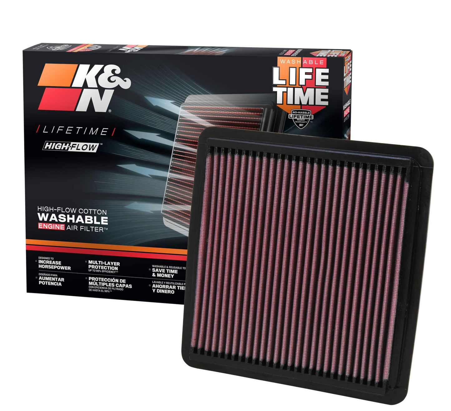 K&N High-Flow Original Lifetime Engine Air Filter: Increase Power: Premium, Washable: Compatible with 2003-2021 Subaru: (See Product Description for Select Models) 33-2304