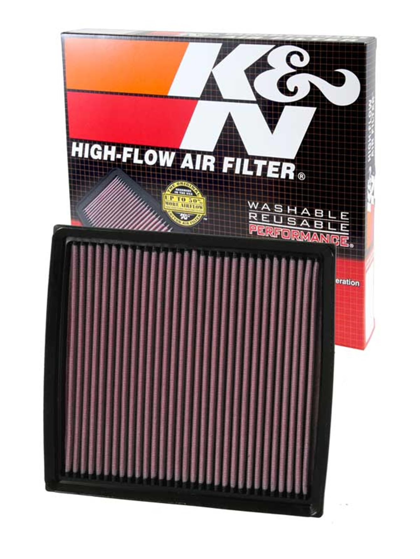 K&N Engine Air Filter: Reusable, Clean Every 75,000 Miles, Washable, Replacement Car Air Filter: Compatible 2005-2011 CHEVROLET/BUICK/PONTIAC(Impala, Malibu, Monte Carlo, LaCrosse, Grand Prix) 33-2334