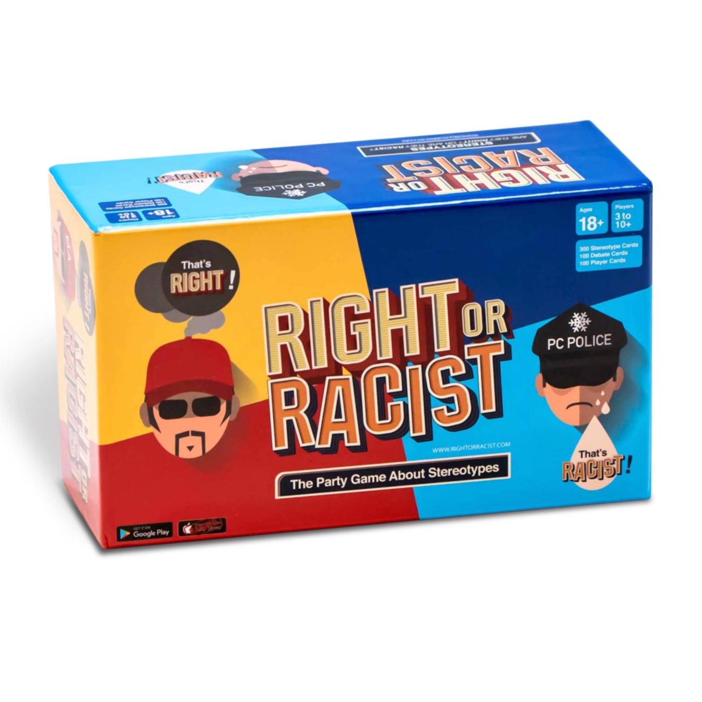 Right or Racist, Card Game, Gag Gift with Hundreds of Trivia and Debate Cards, Funny Gag Gifts for Secret Santa or White Elephant, Games for Men and Women, 3 to 10+ Players
