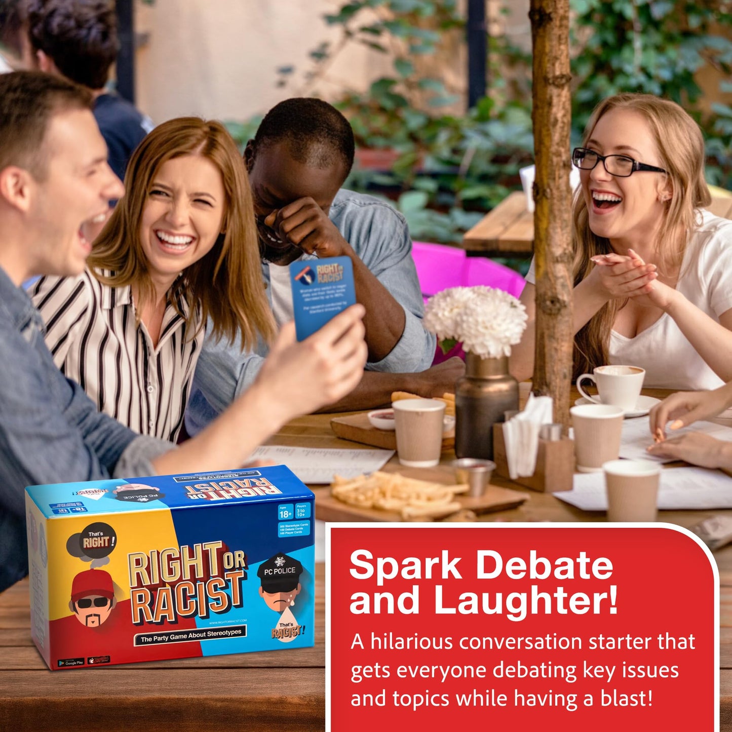 Right or Racist, Card Game, Gag Gift with Hundreds of Trivia and Debate Cards, Funny Gag Gifts for Secret Santa or White Elephant, Games for Men and Women, 3 to 10+ Players
