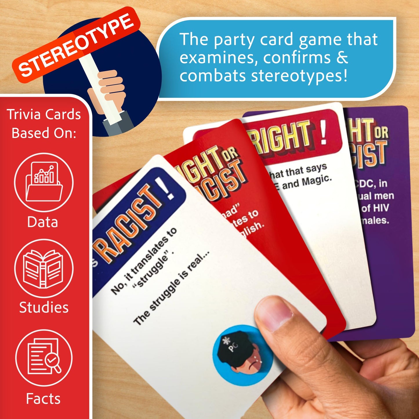 Right or Racist, Card Game, Gag Gift with Hundreds of Trivia and Debate Cards, Funny Gag Gifts for Secret Santa or White Elephant, Games for Men and Women, 3 to 10+ Players