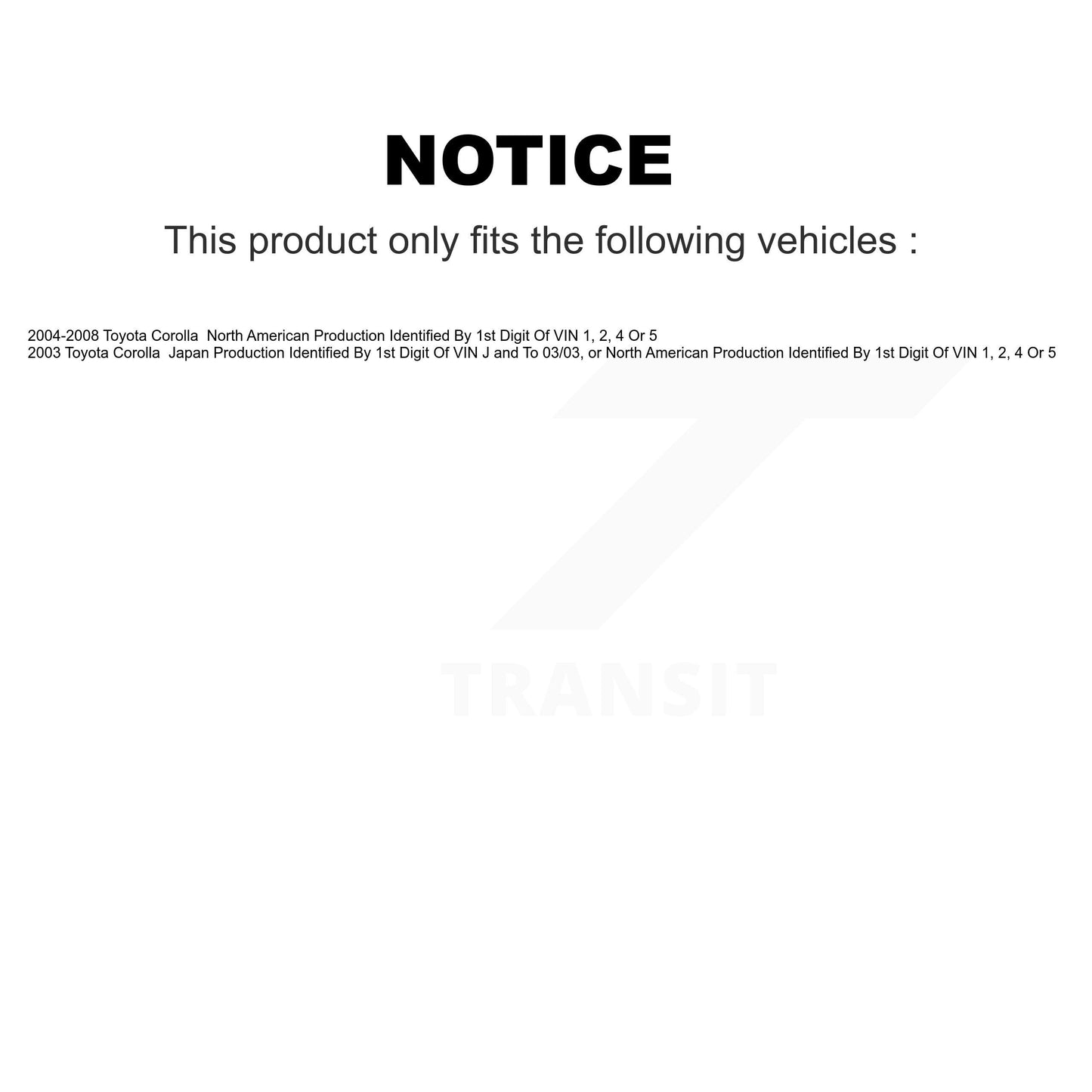 Transit Auto - Rear Brake Drum Shoes Kit For Toyota Corolla K8N-100162