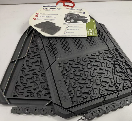 BFGoodrich 580-10 Rubber All-Weather Floor Mats, Black, For Jeep 25.5''x17.75''