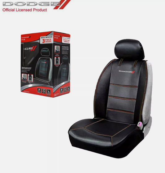 New Dodge Elite Car Truck SUV Black Synthetic Leather Front Sideless Seat Cover