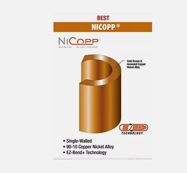 AGS Company CNC-425 Nickel/Copper Brake Line Tubing Coil, 1/4'' x 25' (CNC-425)