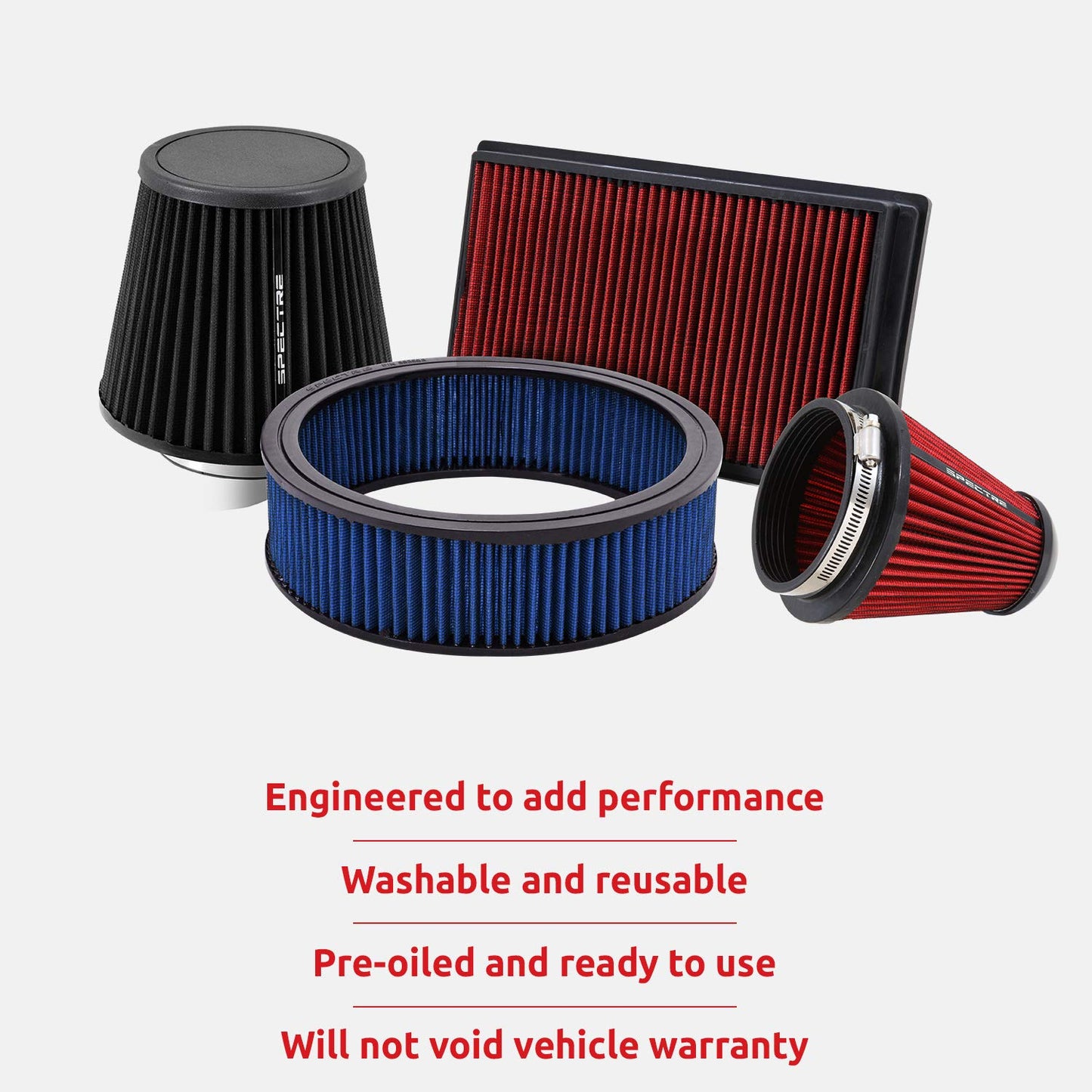 Spectre Performance 3992 Red 9mm Breather Filter