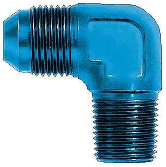 Aeroquip FCM2039 Blue Anodized Aluminum -10AN to 1/2'' 90-Degree Pipe Adapter