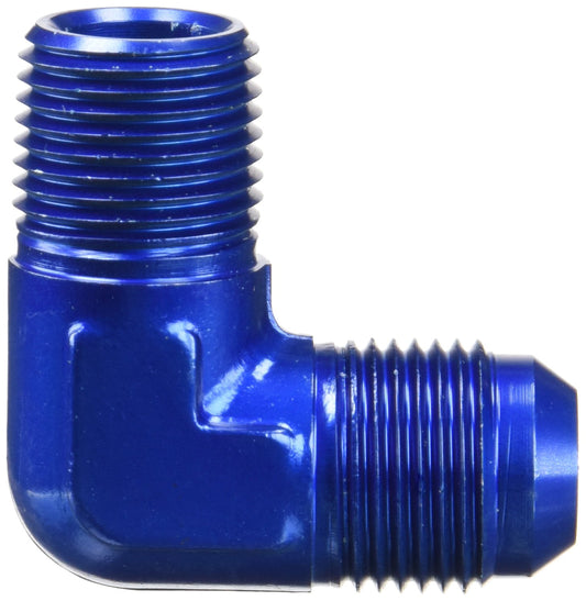 Aeroquip FCM2039 Blue Anodized Aluminum -10AN to 1/2'' 90-Degree Pipe Adapter
