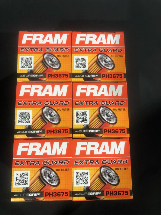 Case of 6 Engine Oil Filter-Extra Guard FRAM PH3675 - FREE SHIPPING!