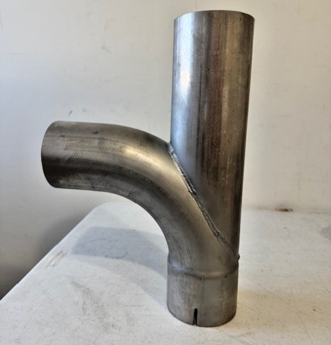 4'' ID/OD Tee Pipe - Aluminized Steel - T Splitter Exhaust Pipe -J092679, YB400A,