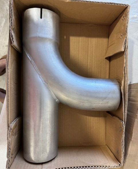 4'' ID/OD Tee Pipe - Aluminized Steel - T Splitter Exhaust Pipe -J092679, YB400A,