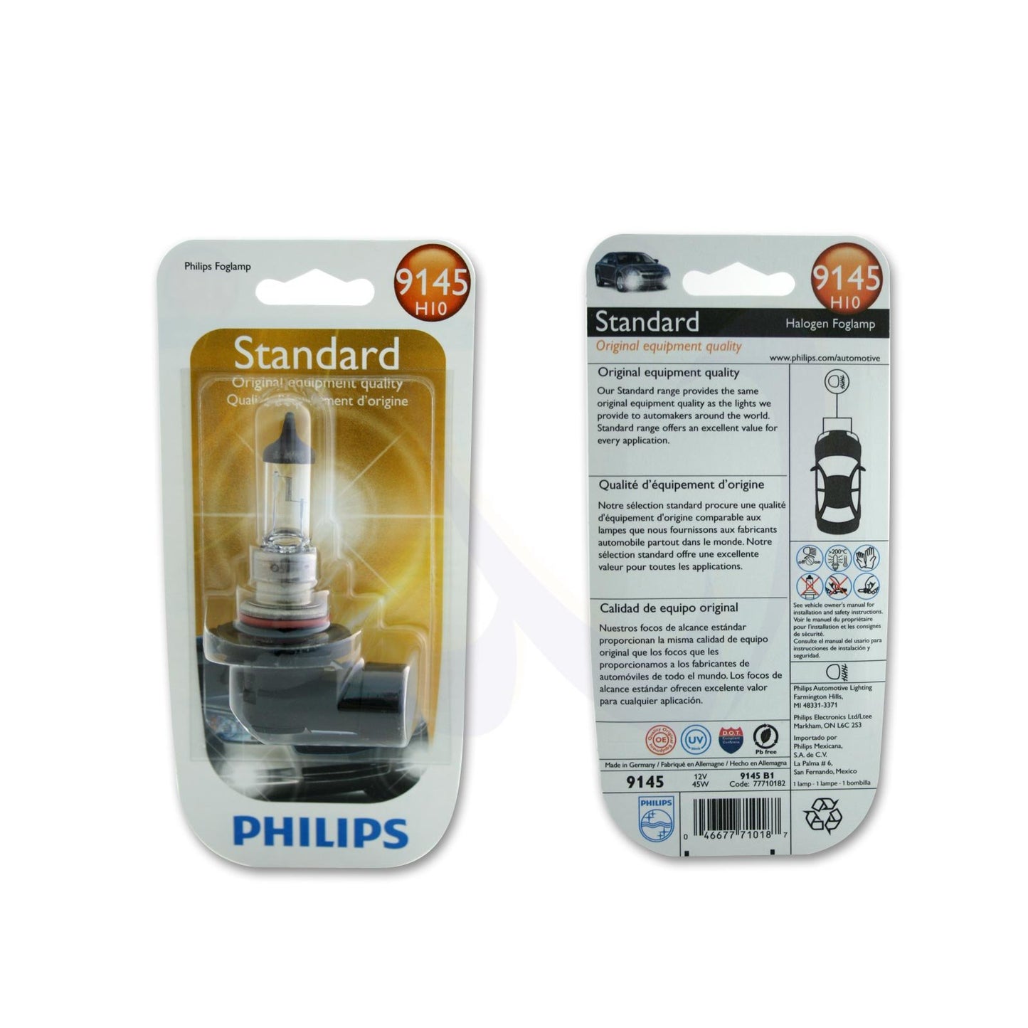 Philips 9145 H10 Standard Halogen Fog Bulb (Pack of 1)