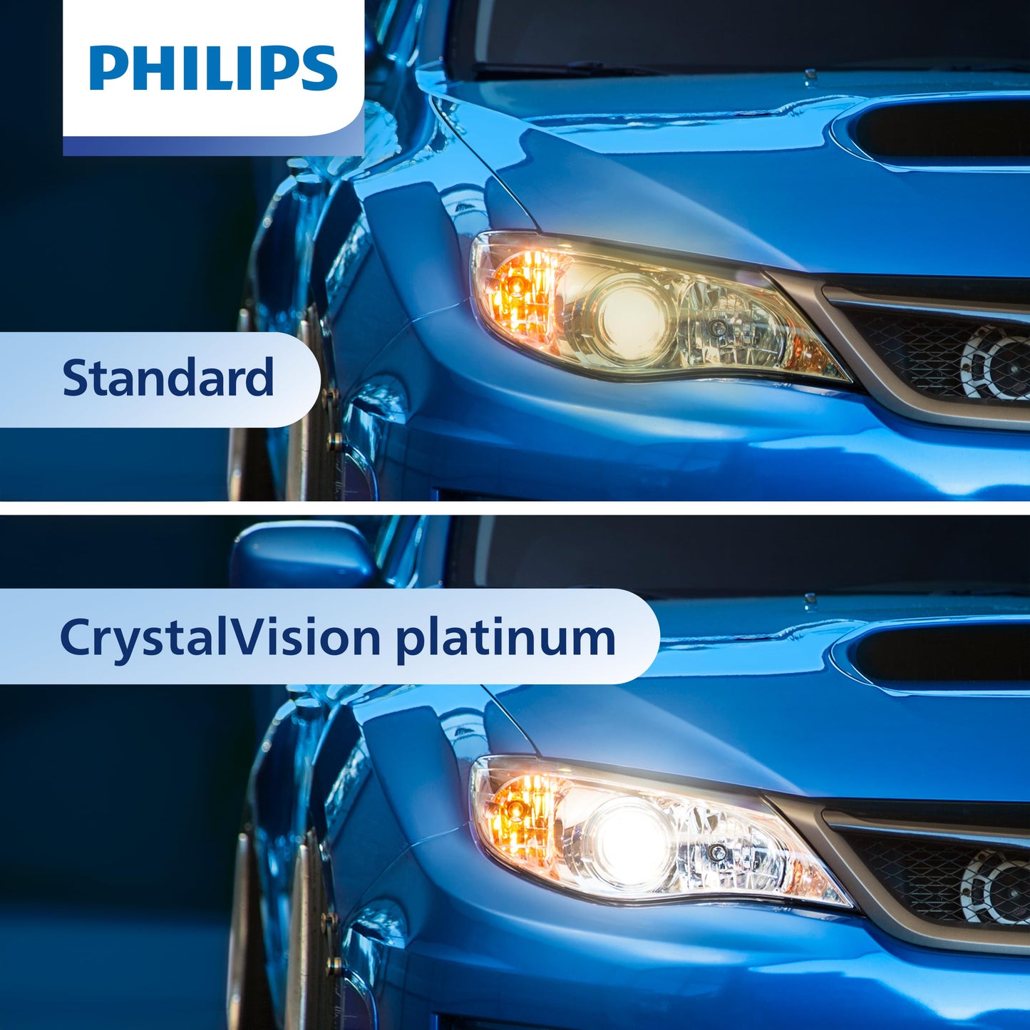 Philips Automotive Lighting 9004 CrystalVision Platinum Superior Upgrade Automotive Replacement Bright White Headlight Bulb, Fits Select High Beam, Low Beam, Fog Positions (2 Pack)
