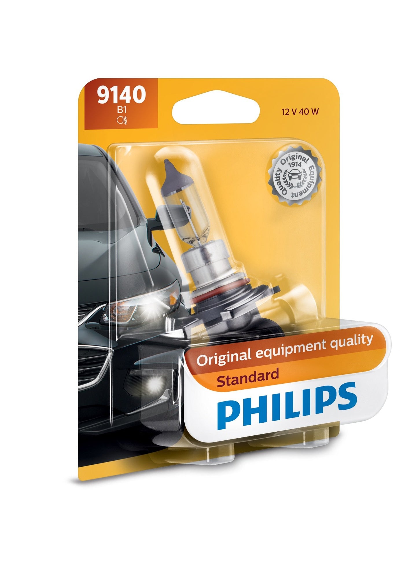 Philips 9140 Standard Halogen Replacement Front Fog Bulb, 1 Pack
