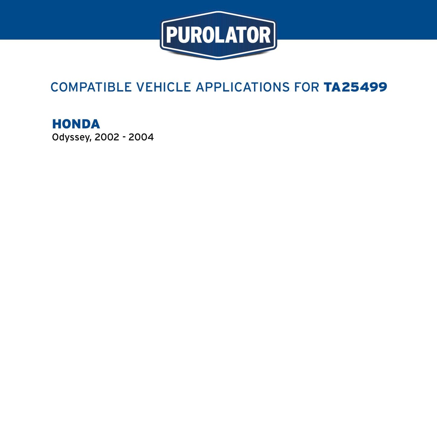 Purolator TA25499 PurolatorTECH Air Filter Compatible With 2002-2004 Honda Odyssey