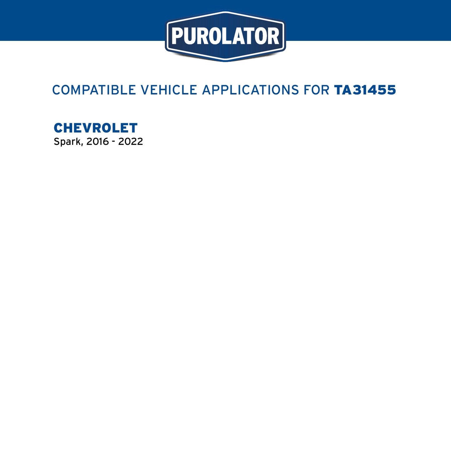Purolator TA31455 PurolatorTECH Air Filter Compatible With 2016-2022 Chevrolet Spark
