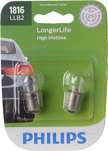 Philips Automotive Lighting 1816 LongerLife Miniature Bulb, 2 Pack, 1816LLB2