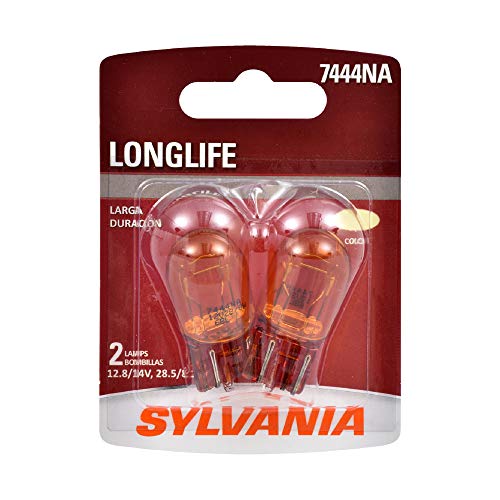 SYLVANIA - 7444NA Long Life Miniature - Amber Bulb, Ideal for Turn Signal Applications, Side Marker, and Parking (Contains 2 Bulbs)