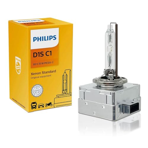 Philips Automotive Lighting D1S Authentic Xenon HID Headlight Bulb with 4200K Intense White Light, Fits Select High Beam and Low Beam Positions, 1 Pack