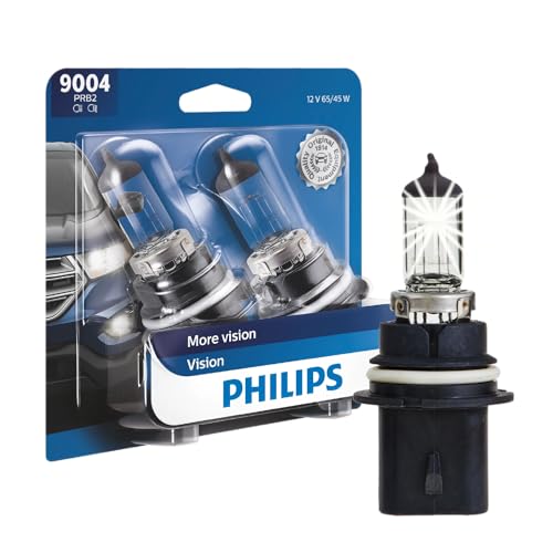 Philips Automotive Lighting 9004 Vision Upgrade Automotive Replacement Headlight Bulb, Fits Select High Beam, Low Beam, or Fog Positions (Pack of 2)